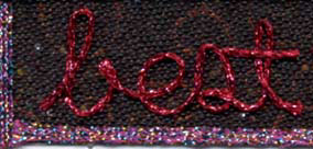 Best Wishes Beaded Card Close up