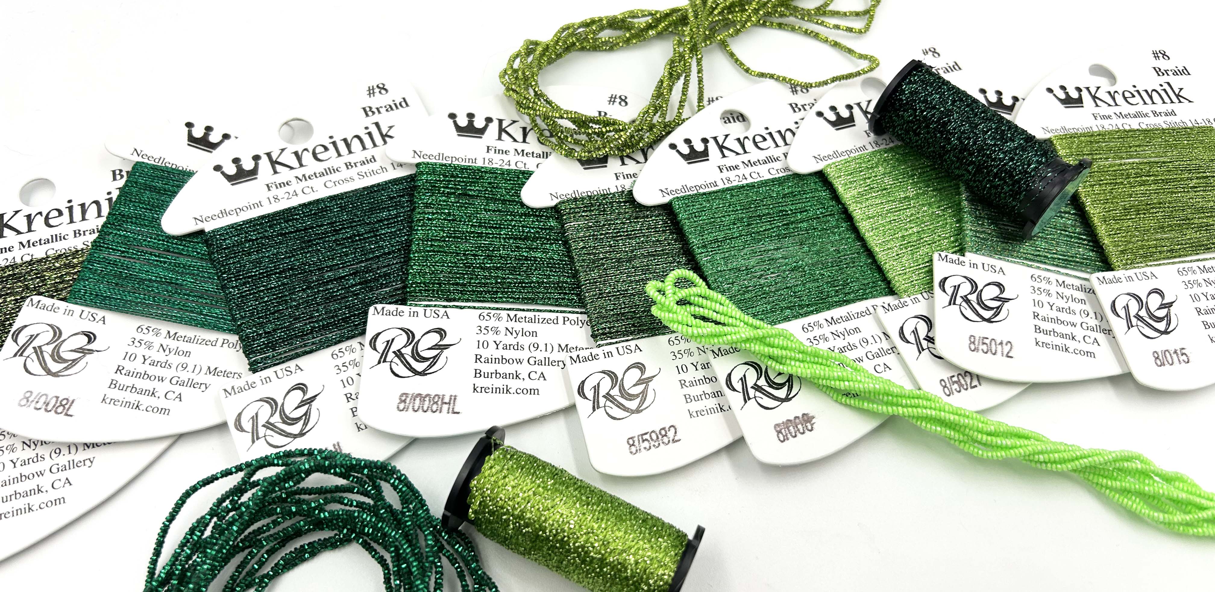 Kreinik makes hundreds of gorgeous colors in dozens of fun thread types