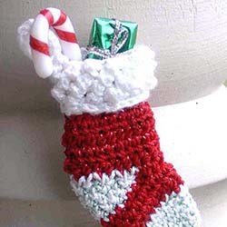 Mini Christmas Stocking Crocheted Pin Pattern