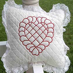 Feathered Heart Pillow