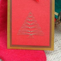 Stitched Christmas Tree Card Embroidery on cards