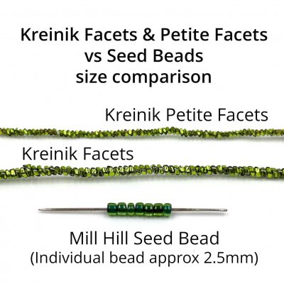 Facets compared to seed beads