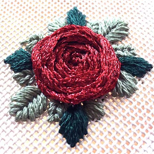 Real Stitched Roses Kreinik Manufacturing > Library Of Stitches > How to stitch roses with ...