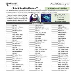Kreinik Metallic & Silk Stash Inventory Lists