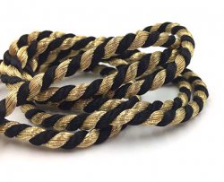 Black & Gold 4MM Torsade