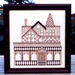 Blackwork Style Victorian House