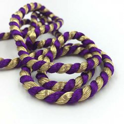 Purple & Gold 4MM Torsade