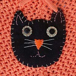 Embroidered Cat Poncho