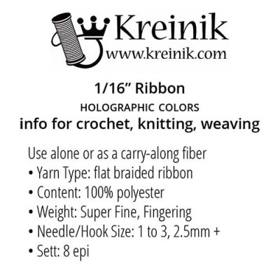 Kreinik Metallic 1/8″ or 1/16 Ribbon 5 metre reel Various Colours