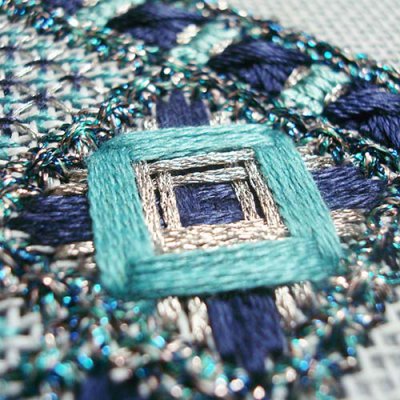 The "C" version of Kreinik Silver in ribbon