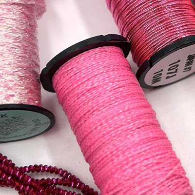 Have fun making things with pink Kreinik threads