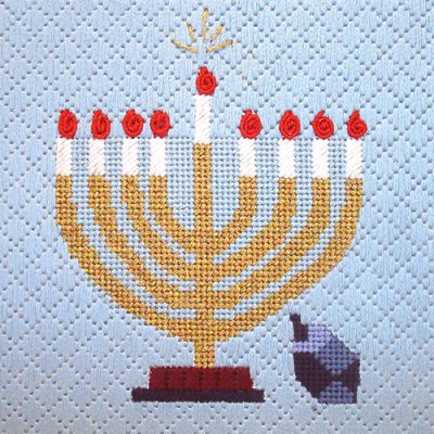 Stitch Guide for Traditional Menorah Painted CanvasTraditional menorah