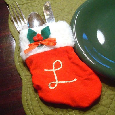 Transform dollar-store mini stockings into personalized place settings
