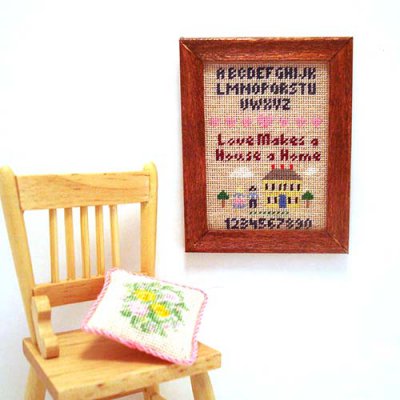 Love Makes a Home silk gauze sampler