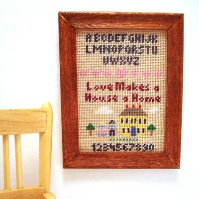 Love Makes a Home silk gauze sampler