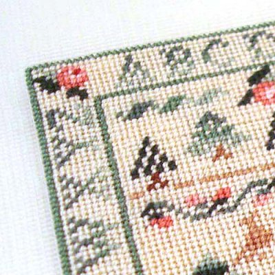 Miniature Silk Gauze Christmas Sampler