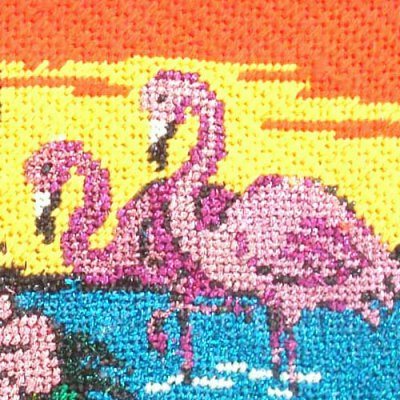 Stitch Guide for Lee's Flower and Flamingos Painted Canvas