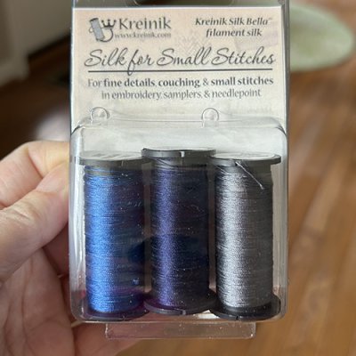 Blue/Grey Silk For Small Stitches