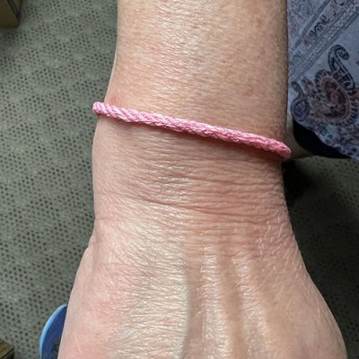 Make pink bracelets for friends