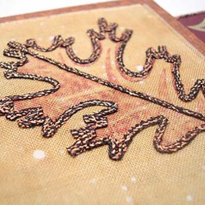 Iron-on Braid adds the look of embroidery to paper crafts