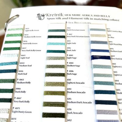 Serica colors are in the silk color card