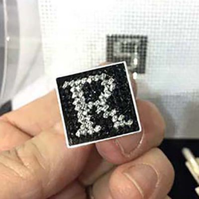 Use the archive-quality tape to attach needlework to items for finishing (design by Point2Point)
