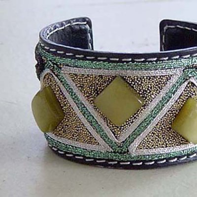 Decorate plain items with tape, thread and beads for fun jewelry