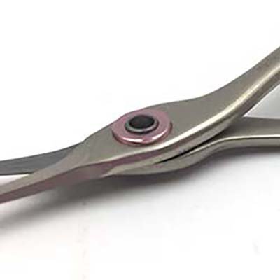 3.75" Ring Lock Matte Chrome Curved Scissors x304c