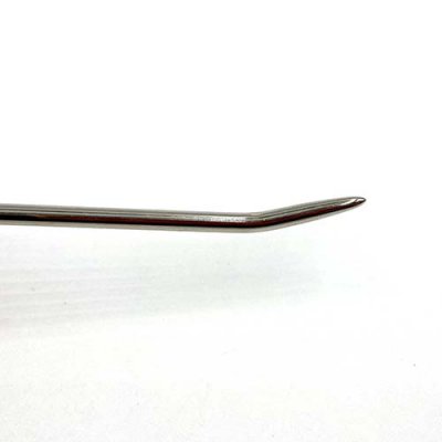 The bent point of the Bent Weaver's Needle is used by needlepointers to lay a thread smoothly in stitches