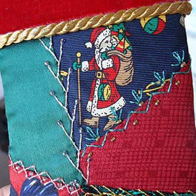 Use the bits to embroider on crazy quilts