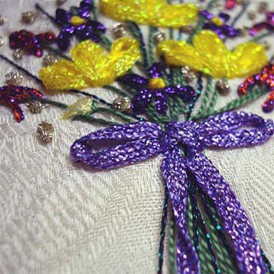 Use the fibers in a Bag O' Bits to do embroidery