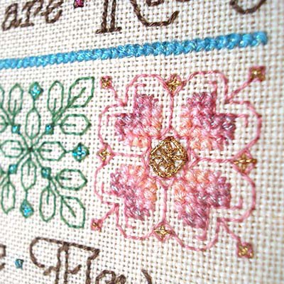 Use Braids to add light and texture in cross stitch