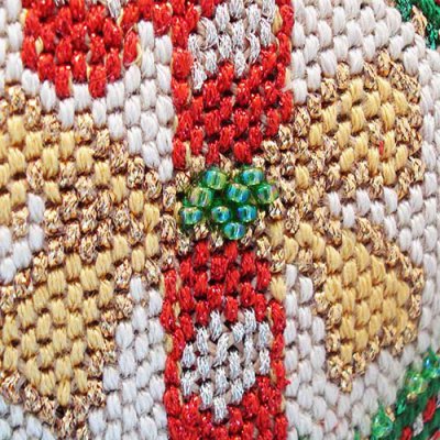 Candy Cane Needlepoint Ornament