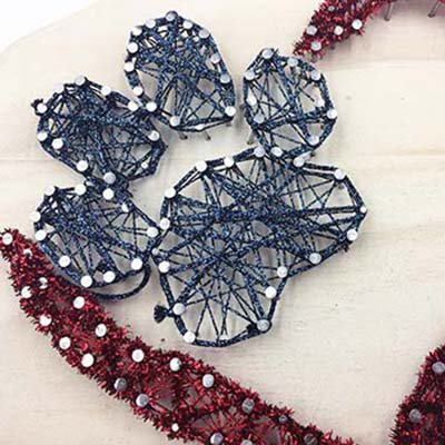 Micro Ice Chenille is the red in this fun string art