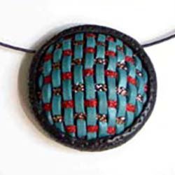 Woven Polymer Clay Pendant and Earrings
