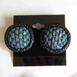 Woven Polymer Clay Pendant and Earrings