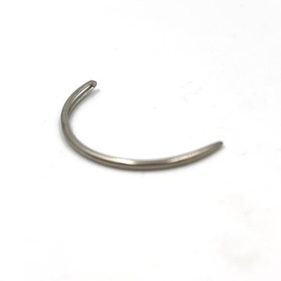 A curved, blunt-point needleA large, blunt-point needle