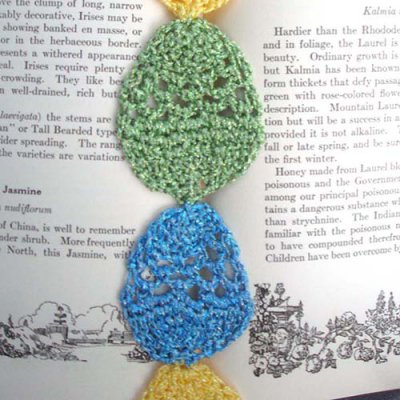 Made with Kreinik threadsEaster Egg Crocheted Bookmark