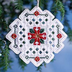 Kreinik silk threads make an heirloom Hardanger ornament