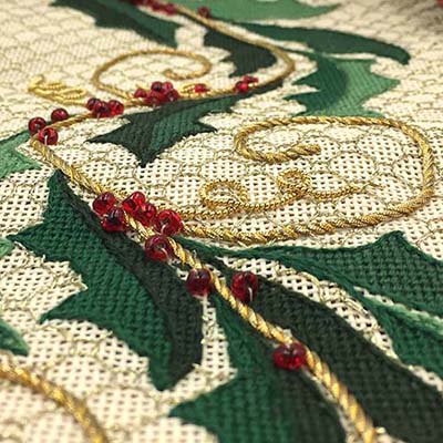 Couch torsade onto needlepoint designs