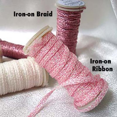 Iron-on thread comes in a round Braid or flat Ribbon