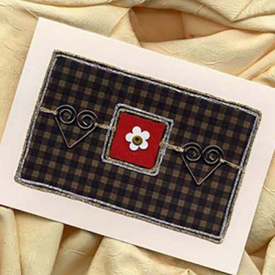 Use Iron-on Braid to make cards look embroidered