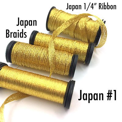 Japan threads may come in the same colors, but each size looks different