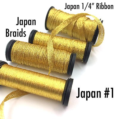 Japan threads are wrapped threads you couch for surface embroidery