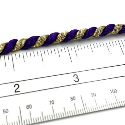 Purple & Gold 4MM Torsade