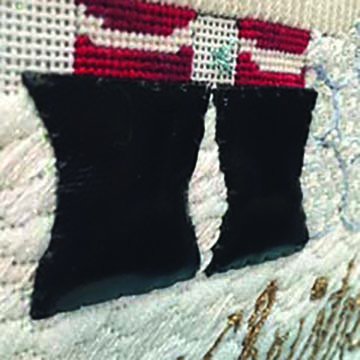 Black leather boots for Santa; stitch guide by Janeann Sleeman