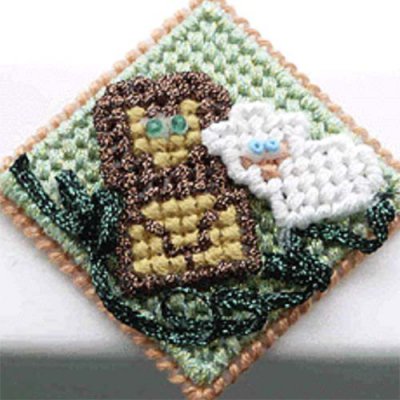 Lion and Lamb Plastic Canvas Pin