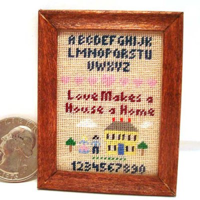 Love Makes a Home silk gauze sampler