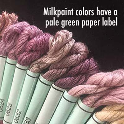 Silk Mori's milkpaint color range have a pale green color label
