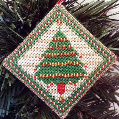 Needlepoint Christmas Tree Ornament